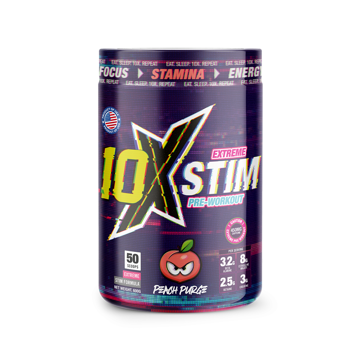 10X Athletic STIM 600g - Peach Purge