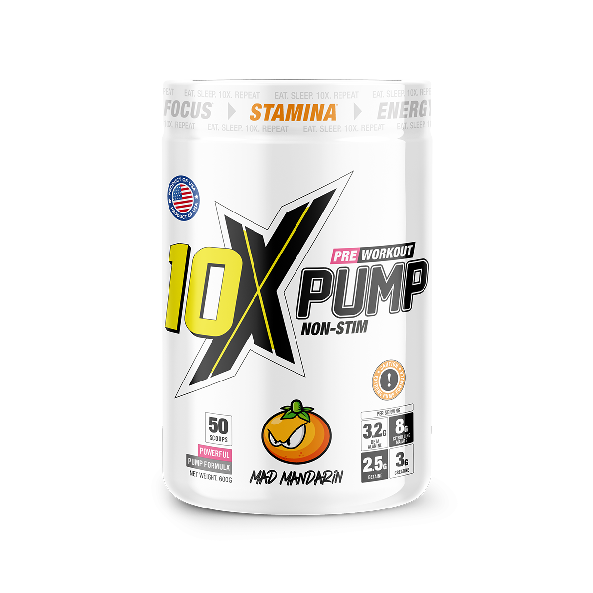 10X Athletic PUMP 600g - Mad Mandarin