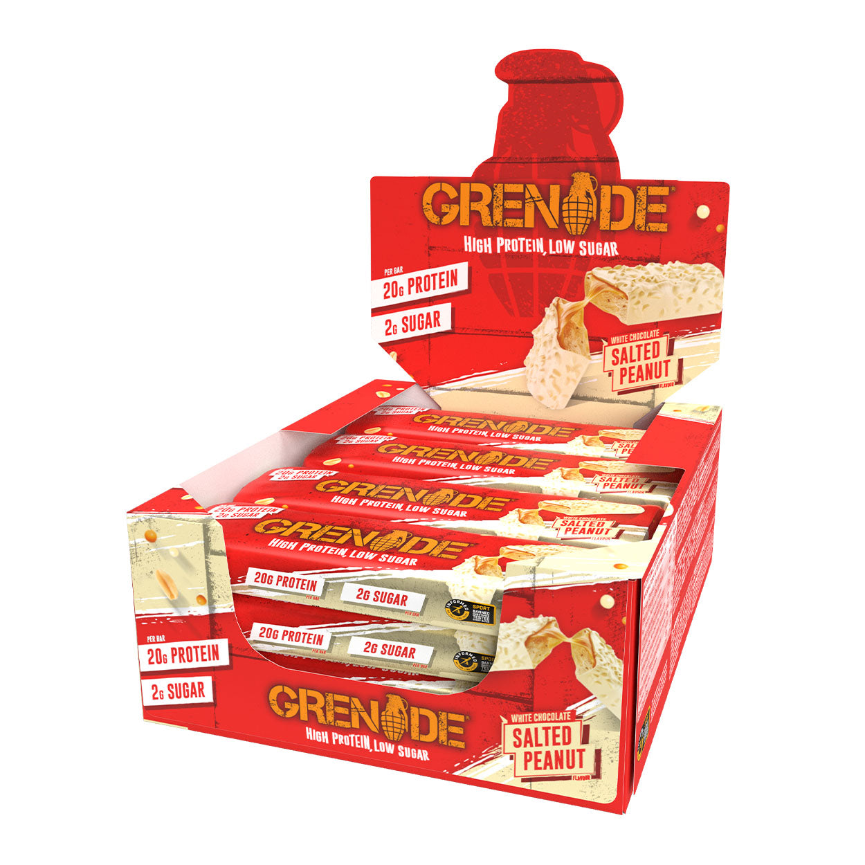 Grenade Protein Bar 12x60g - White Chocolate Salted Peanut