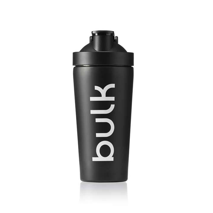 Bulk Deluxe Steel Shaker Bottle 750ml - Jet Black