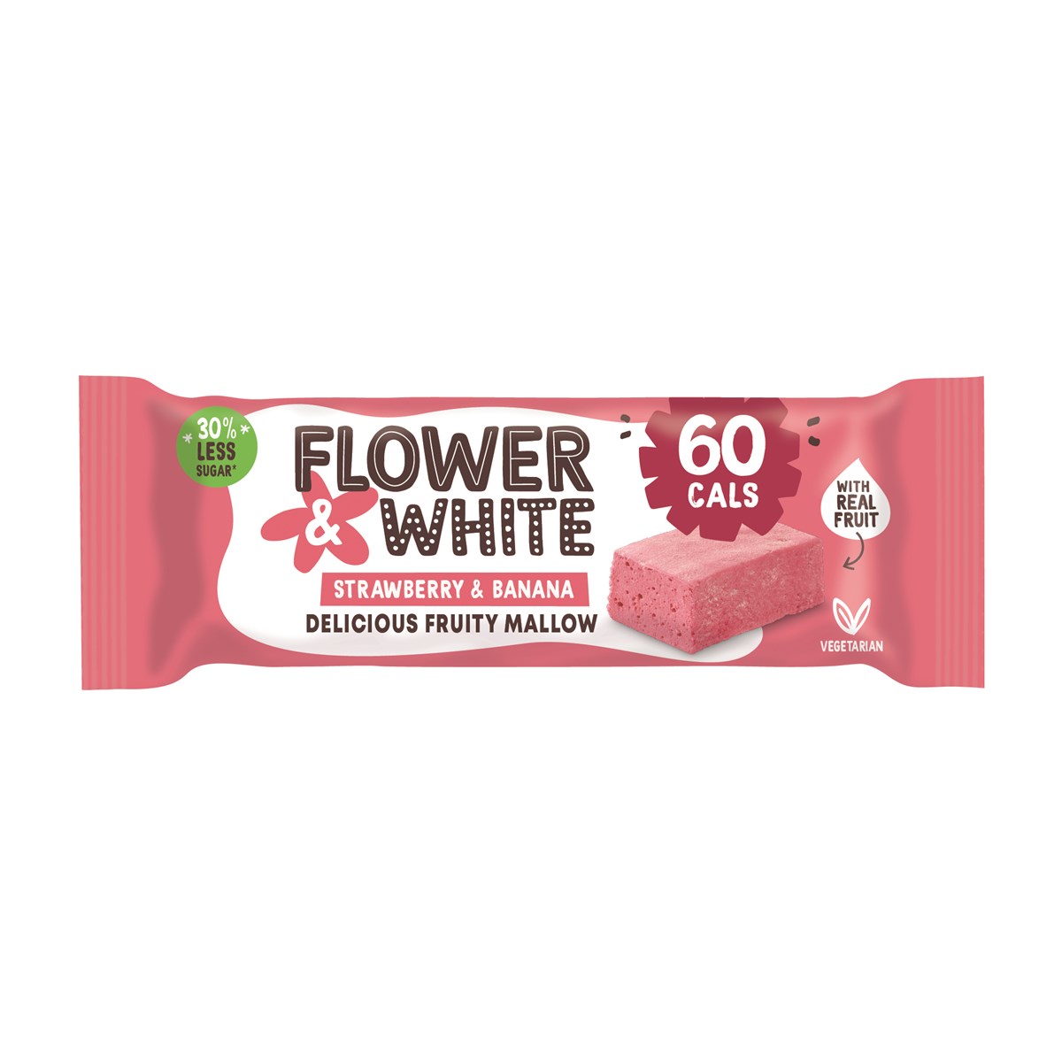 Flower & White Fruity Mallow 15x35g - Strawberry and Banana