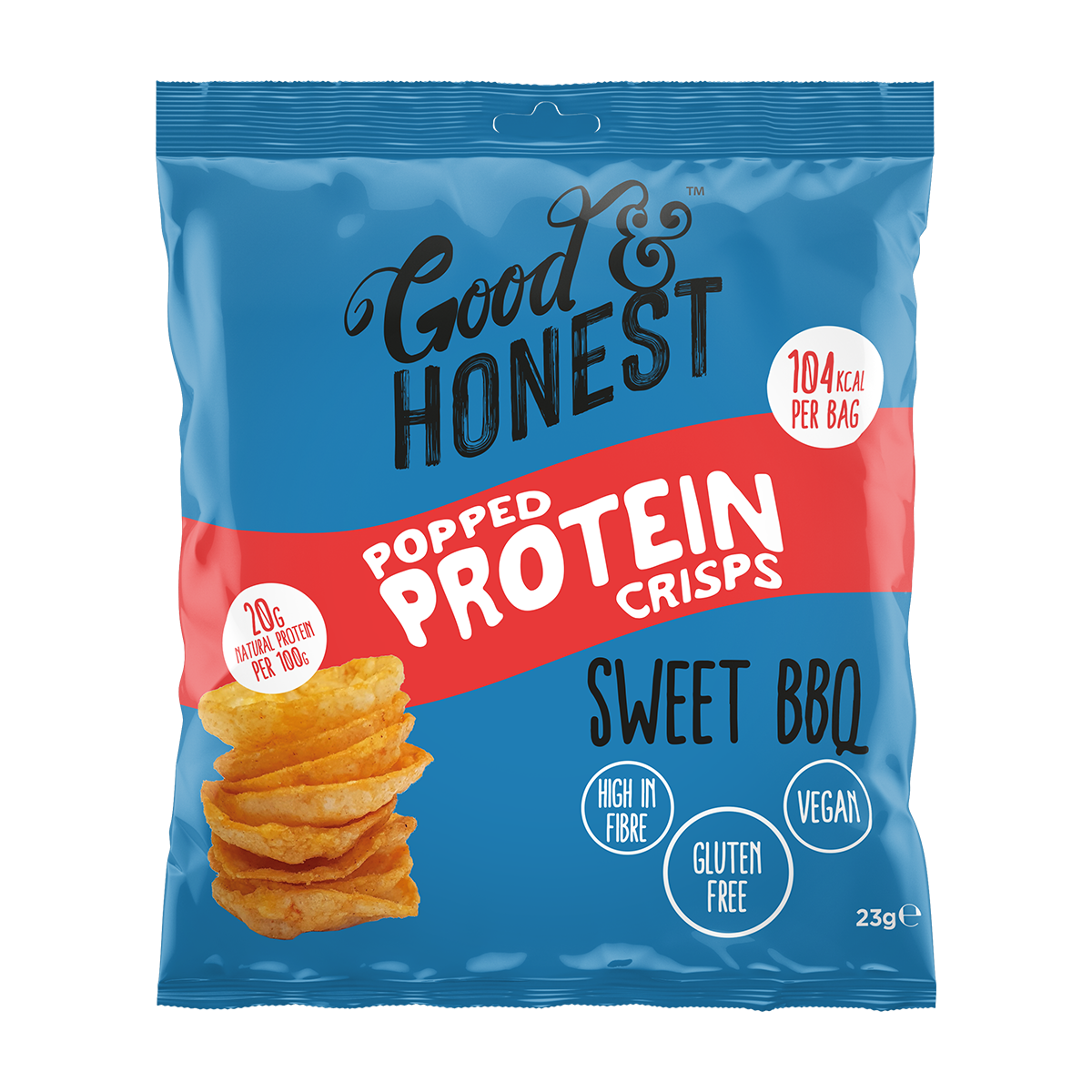 Good & Honest Popped Protein Crisps 24x23g - Salt & Pepper