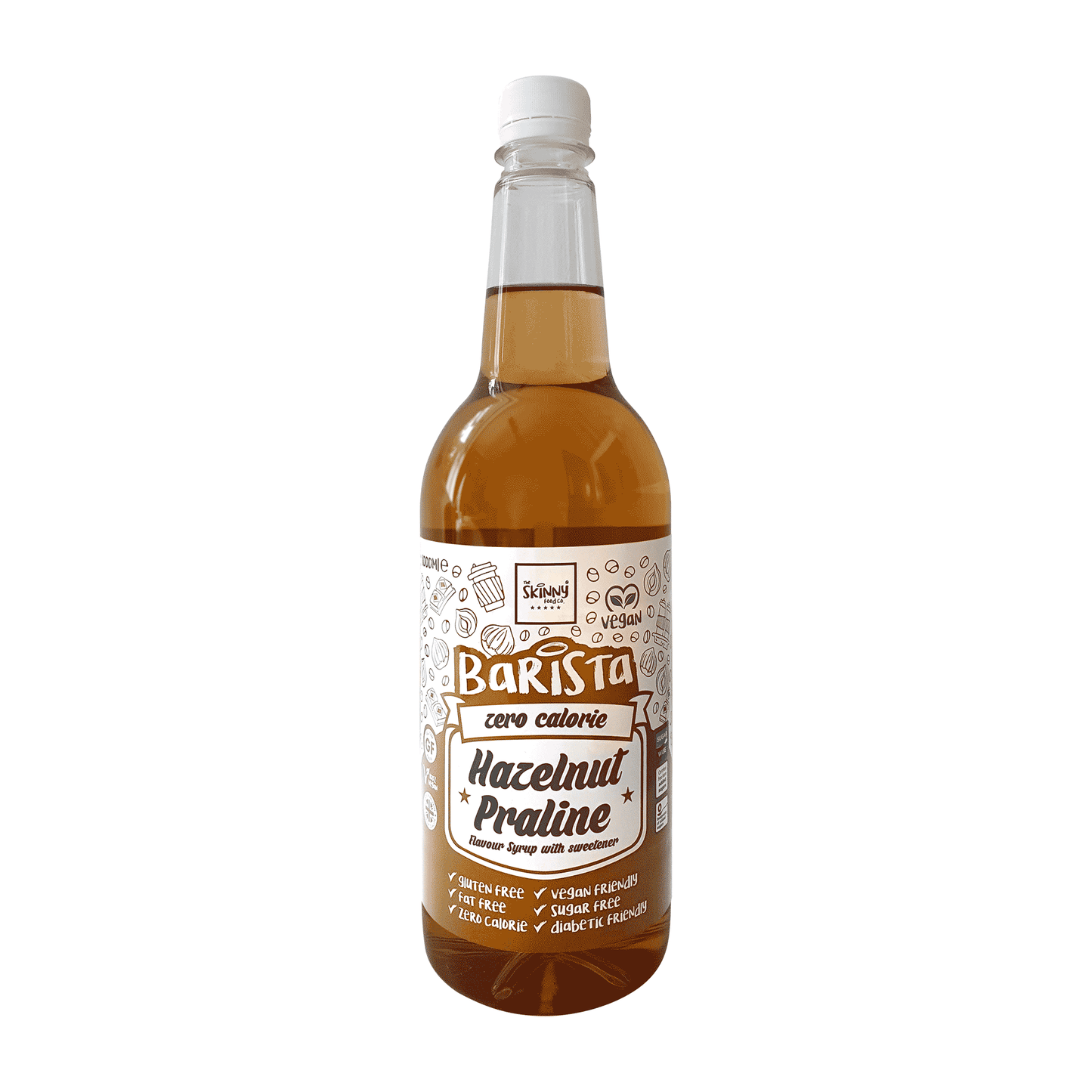 The Skinny Food Co Skinny Barista Zero Calorie Coffee Syrup 1000ml - Hazelnut Praline