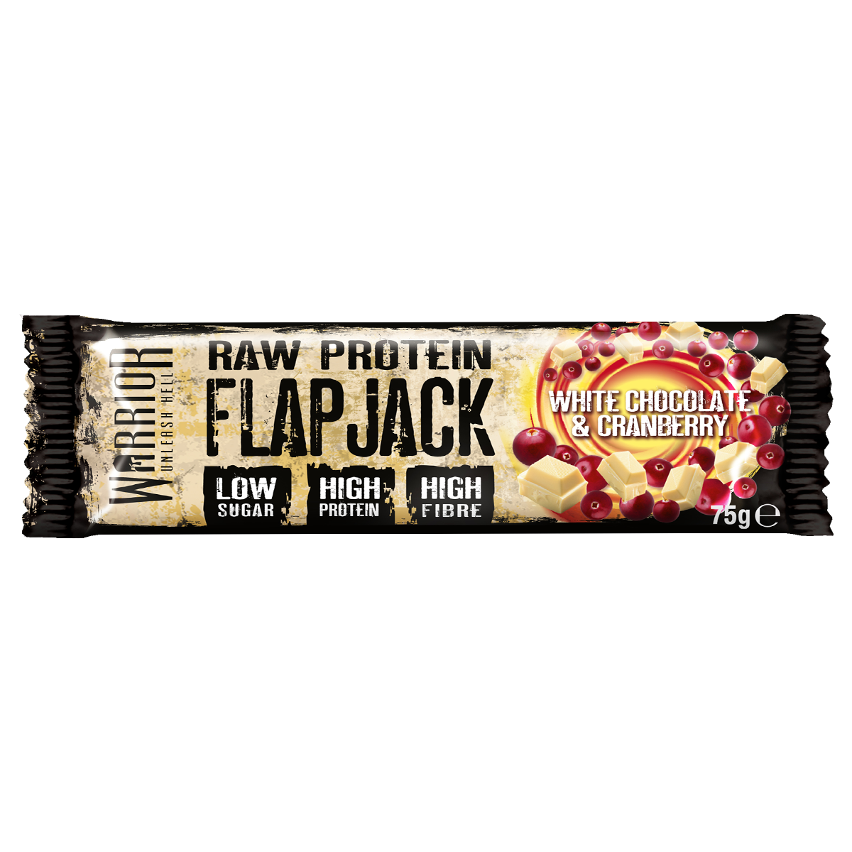 Warrior Raw Protein Flapjack 12x75g - White Chocolate Cranberry