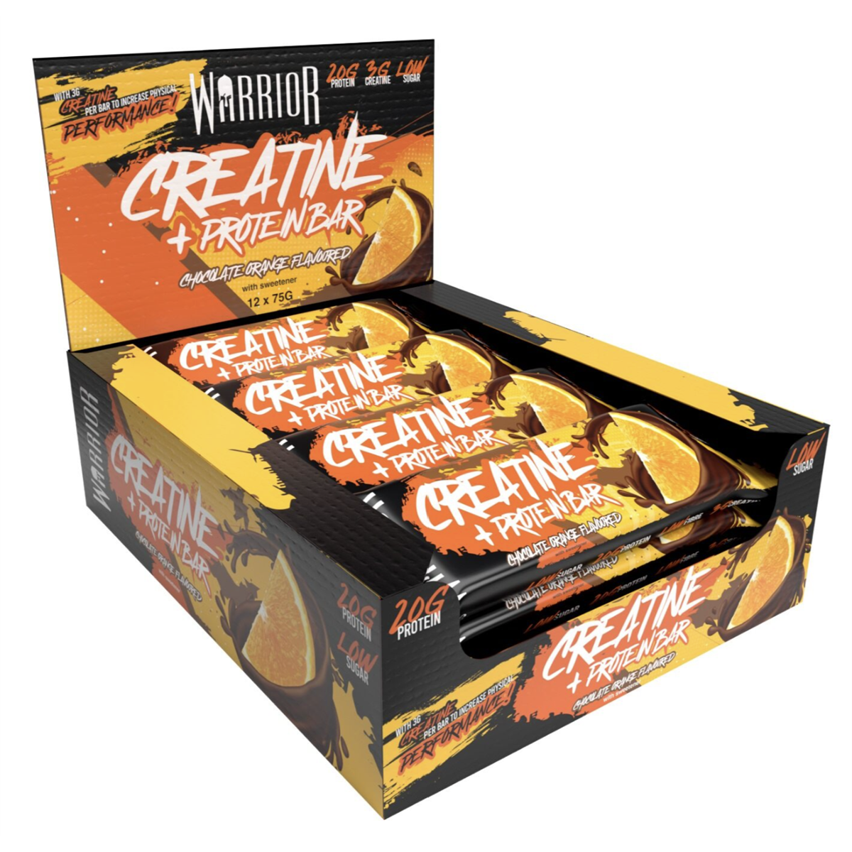 Warrior Creatine Bars 12x75g - Salted Caramel Brownie