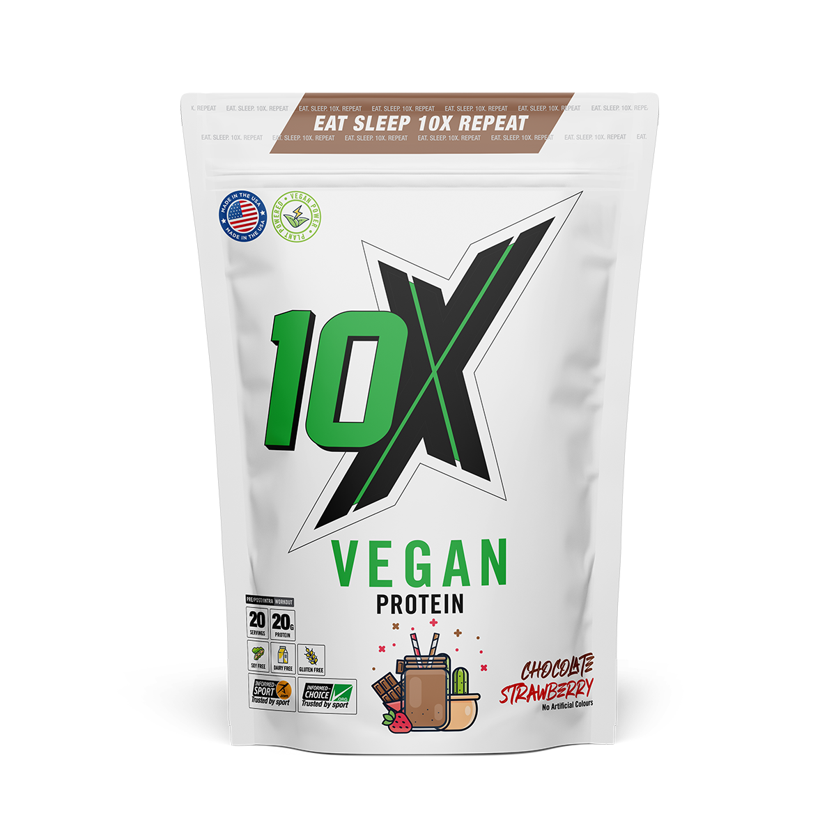 10X Athletic Vegan Protein 540g - Chocolate Strawberry