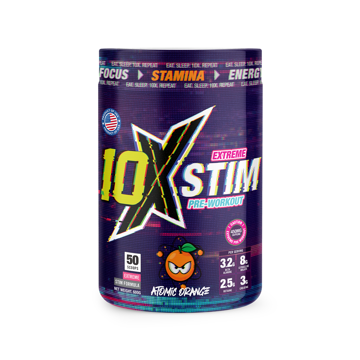 10X Athletic STIM 600g - Atomic Orange