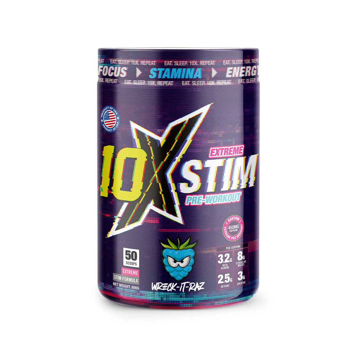 10X Athletic STIM 600g - Wreck It Raz