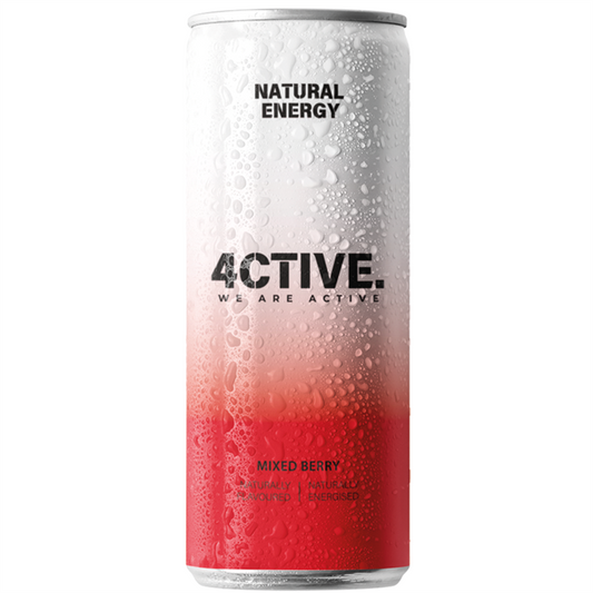 4CTIVE Natural Energy Drink 12x330ml - Mixed Berry