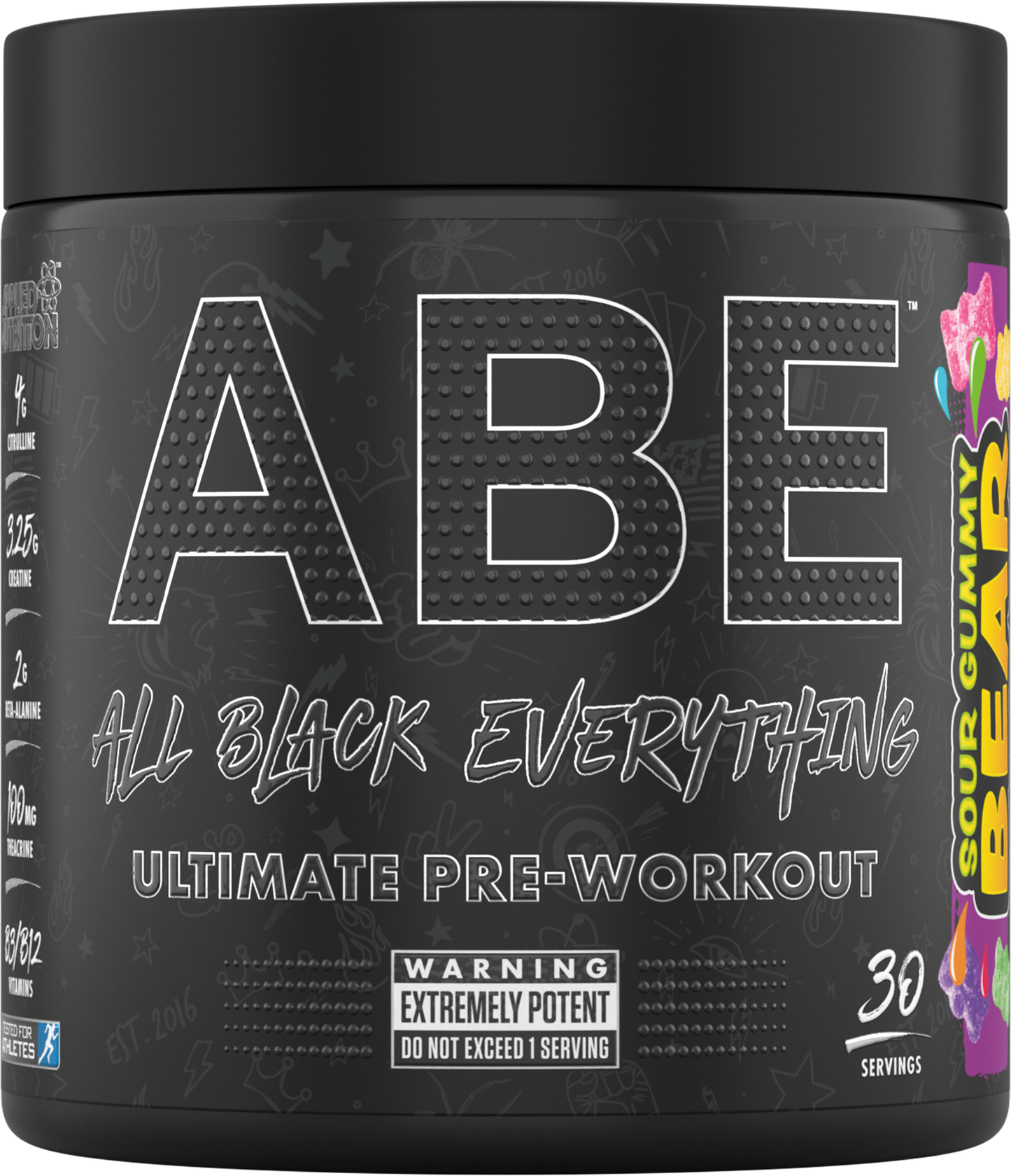 Applied Nutrition ABE (All Black Everything) 375g - Sour Gummy Bear