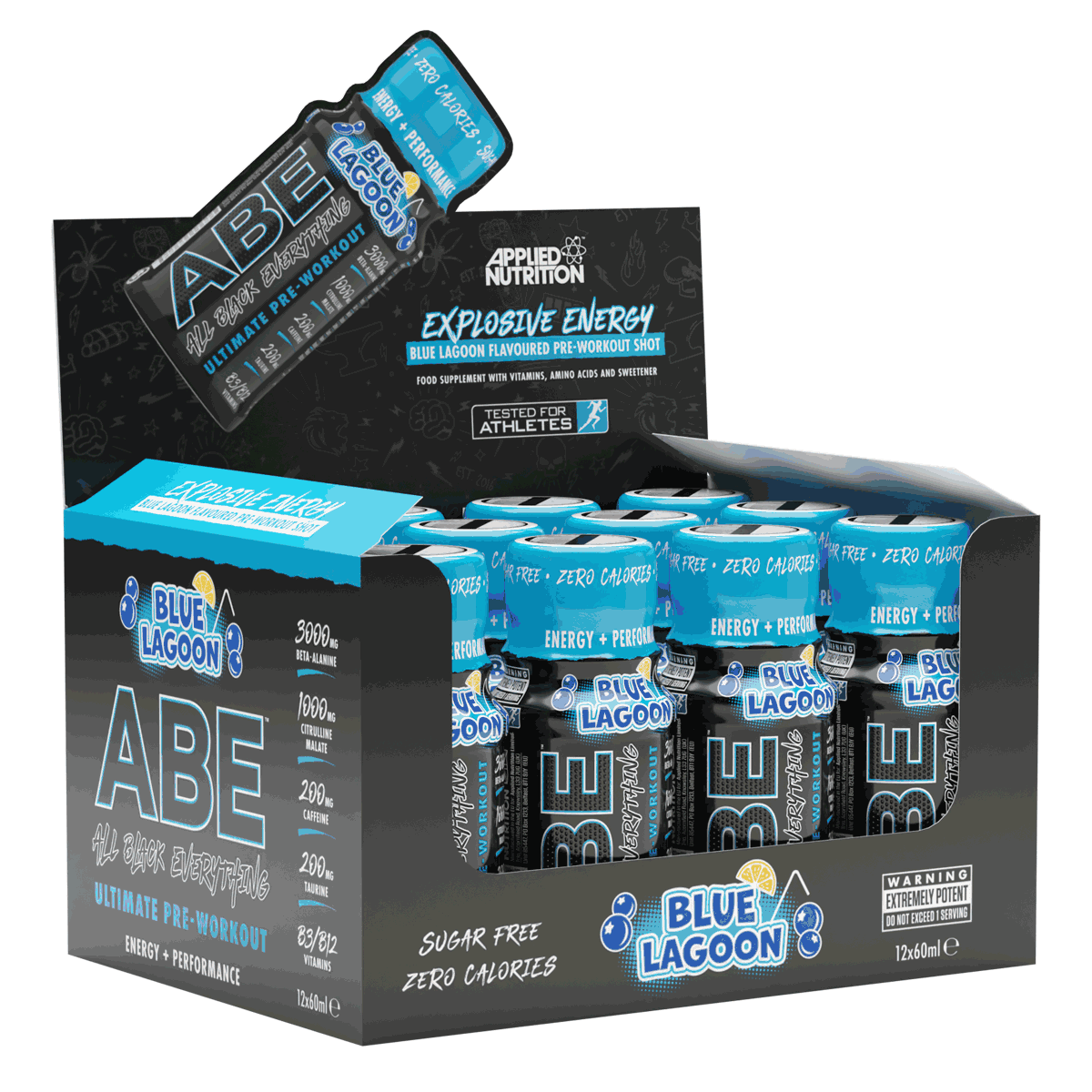 Applied Nutrition ABE (All Black Everything) Shot 12x60ml - Blue Lagoon