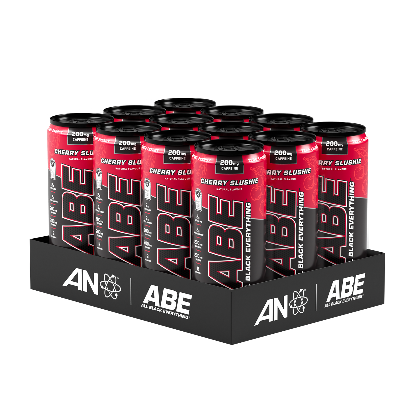 Applied Nutrition ABE (All Black Everything) Carbonated Can 12x330ml - Cherry Slushie
