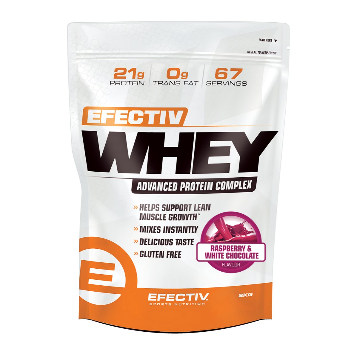 Efectiv Nutrition Whey Protein 2kg - Raspberry & White Chocolate