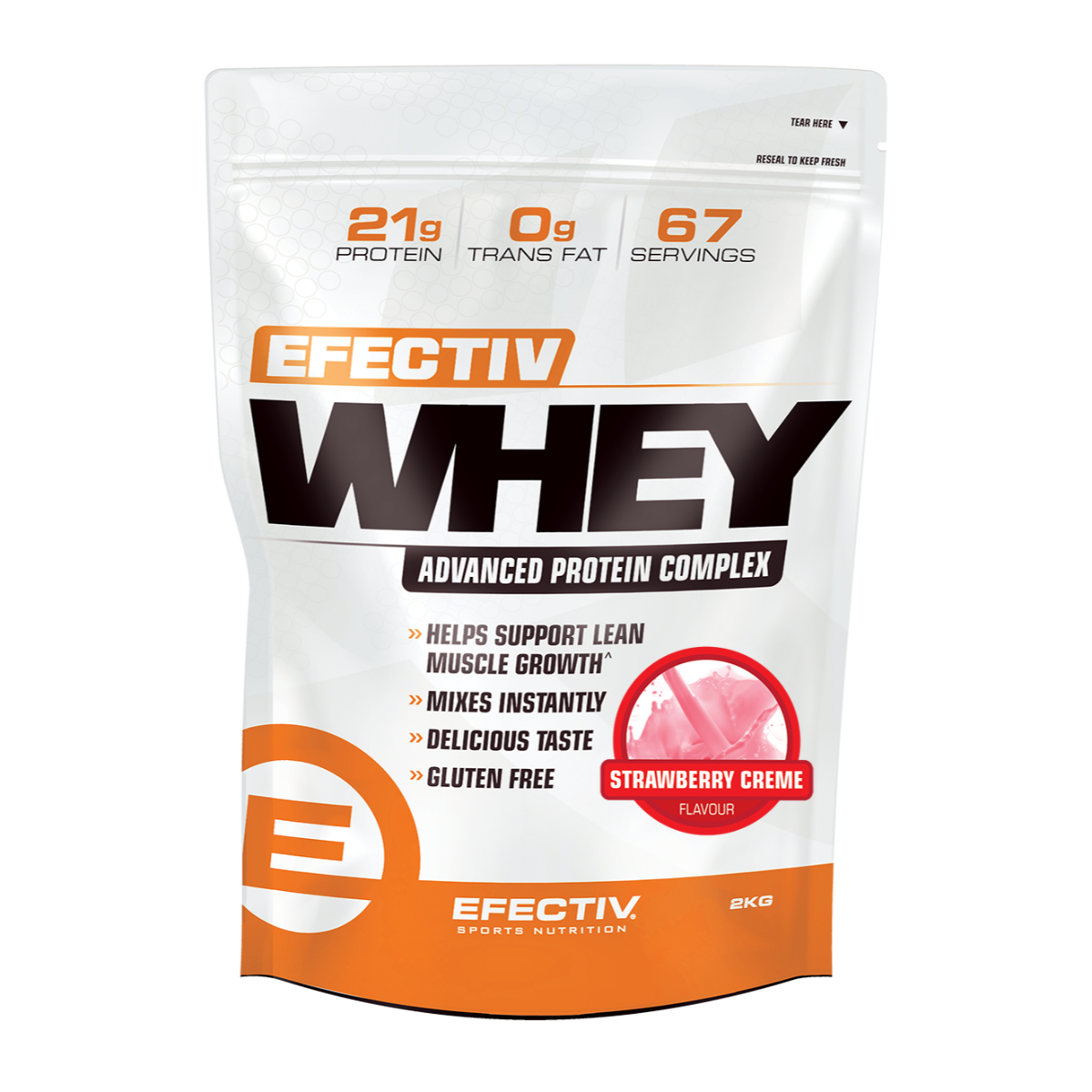Efectiv Nutrition Whey Protein 2kg - Strawberry Creme