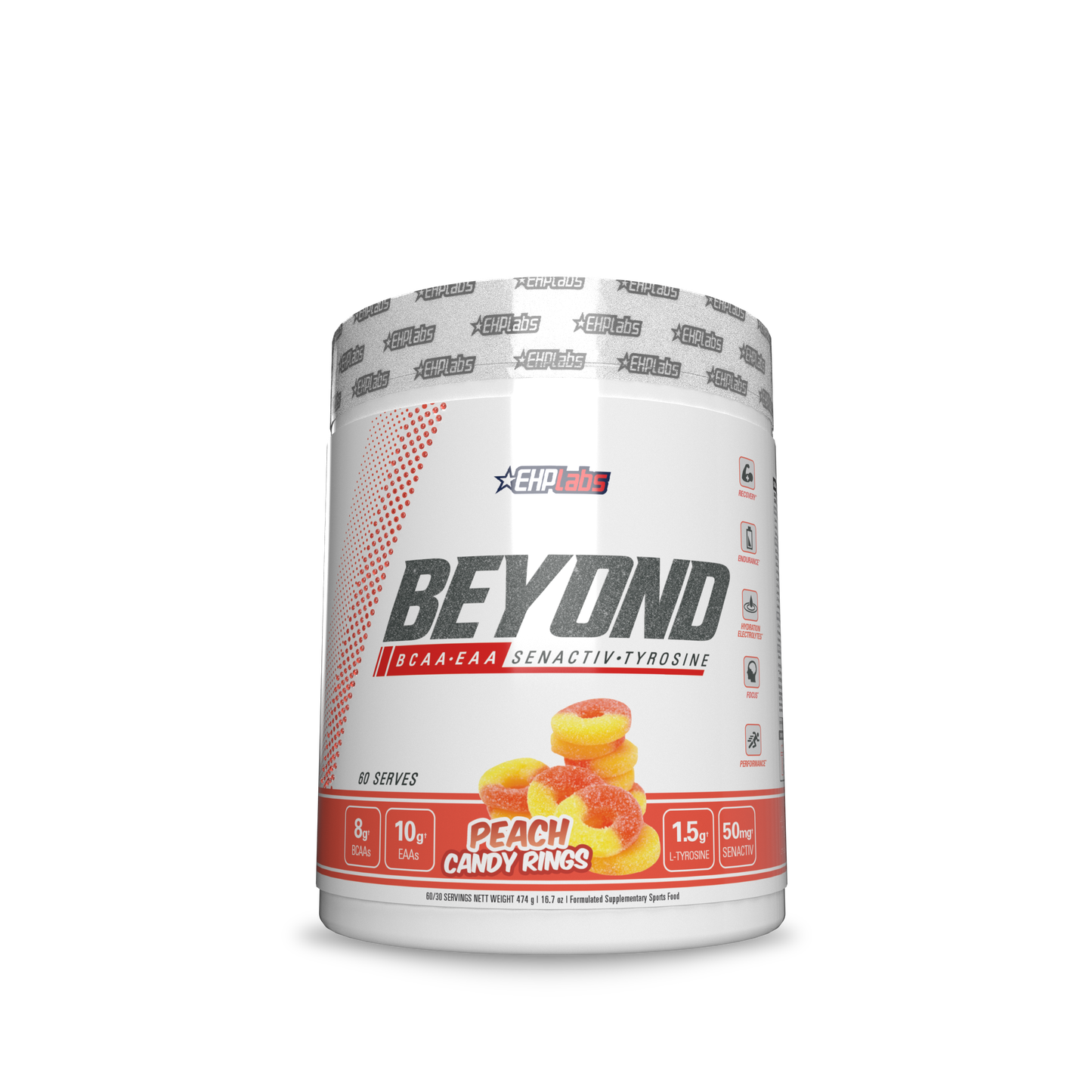 EHP Labs Beyond BCAA EAA 580g - Peach Candy Rings