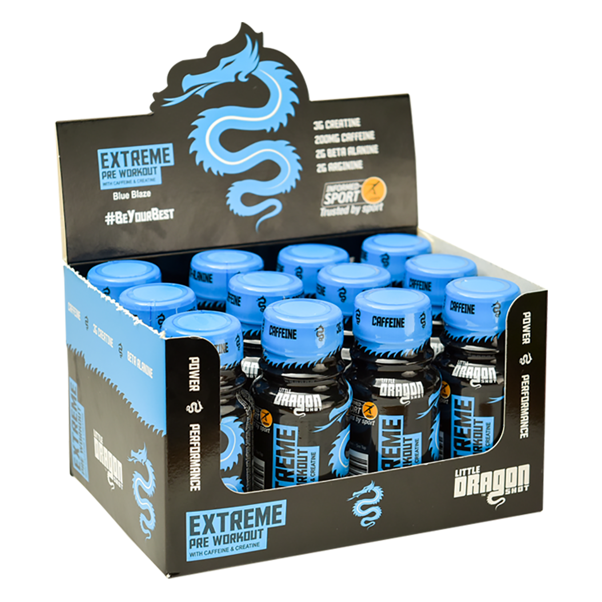 Little Dragon Extreme Pre-Workout Shot 12x60ml - Blue Raspberry
