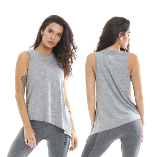 Golds Gym Ladies Angled Vest - Grey