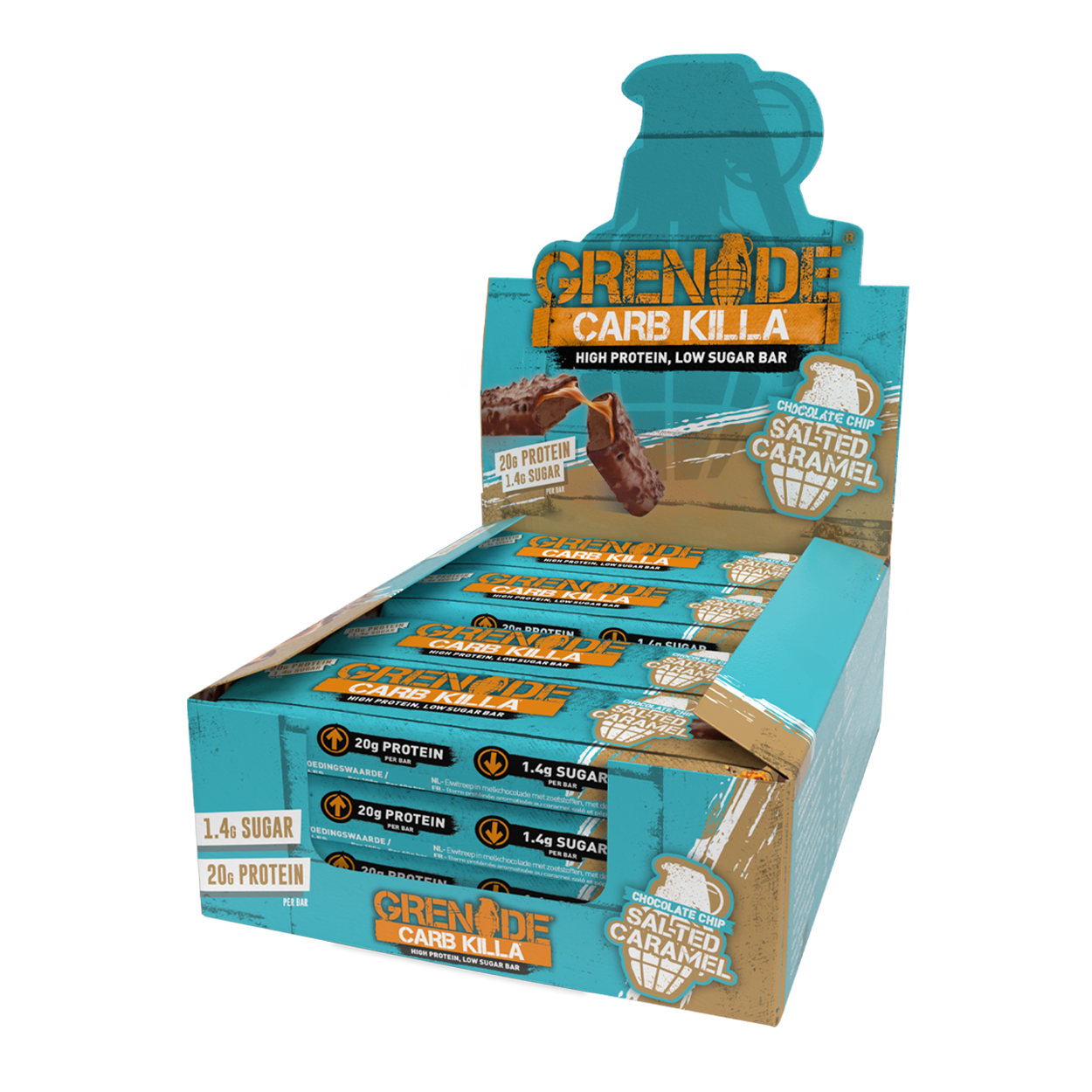 Grenade Protein Bar 12x60g - Chocolate Chip Salted Caramel