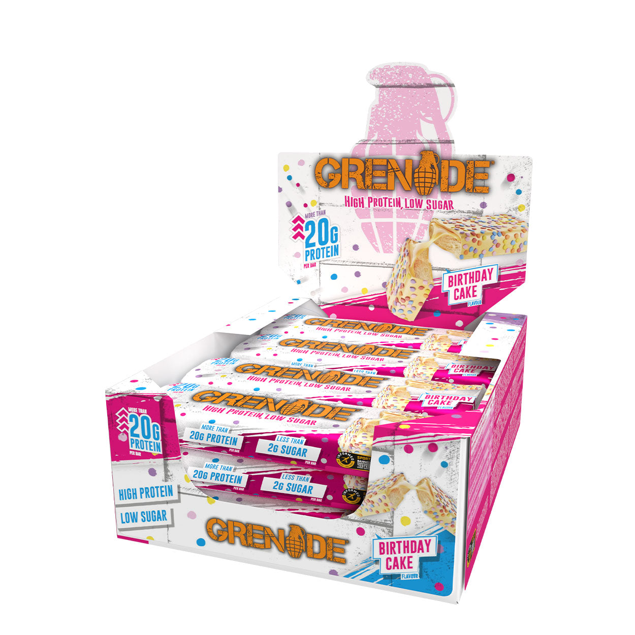 Grenade Protein Bar 12x60g - Birthday Cake