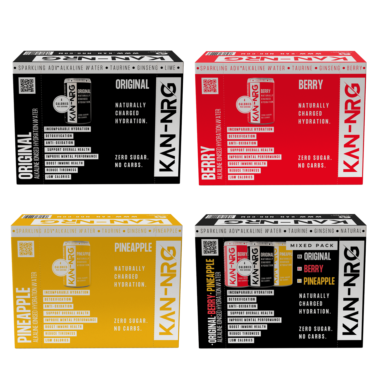 KAN-NRG Alkaline Ionised Hydration Water 12x150ml - Original