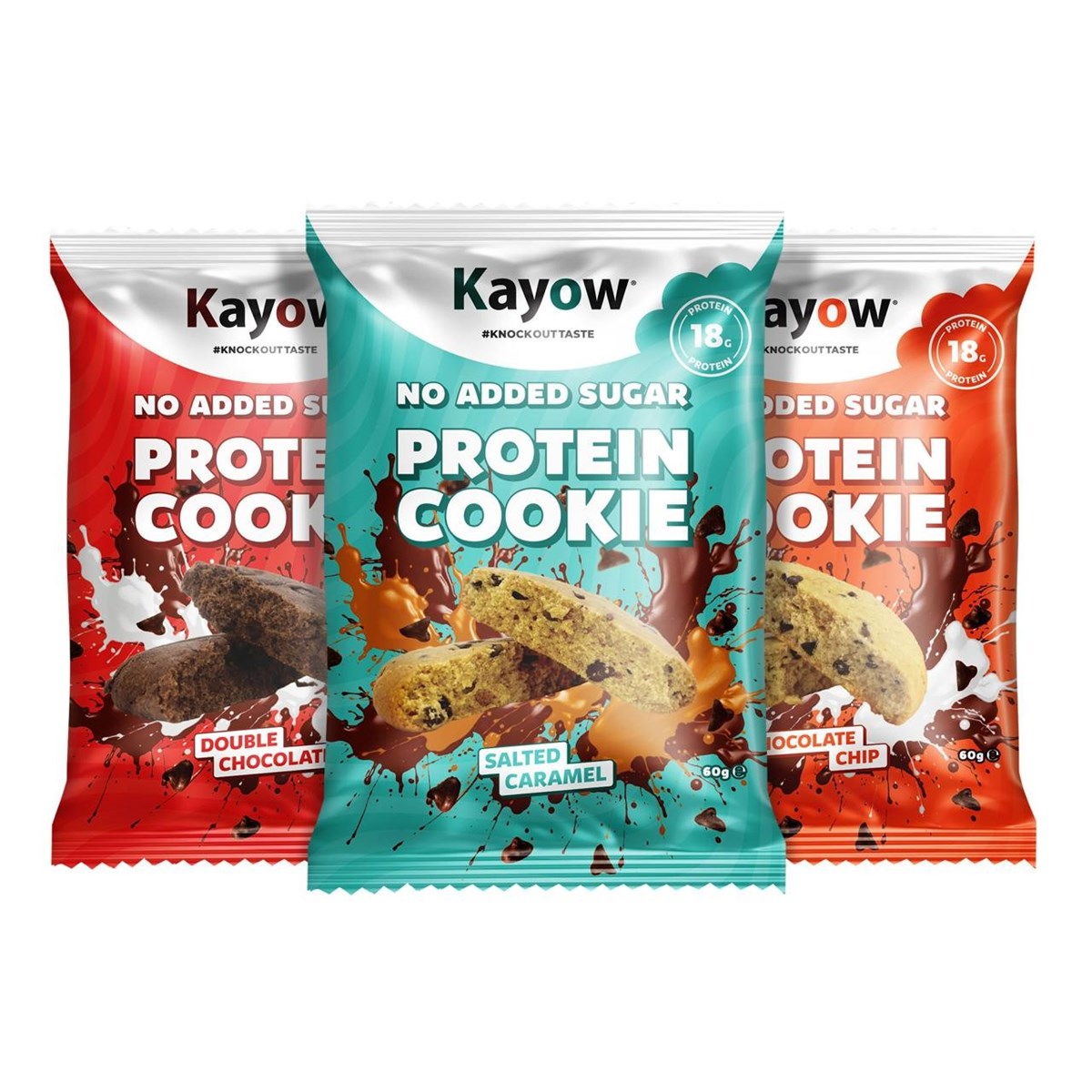 Kayow Nutrition No Added Sugar Protein Cookies 12x60g - Double Chocolate