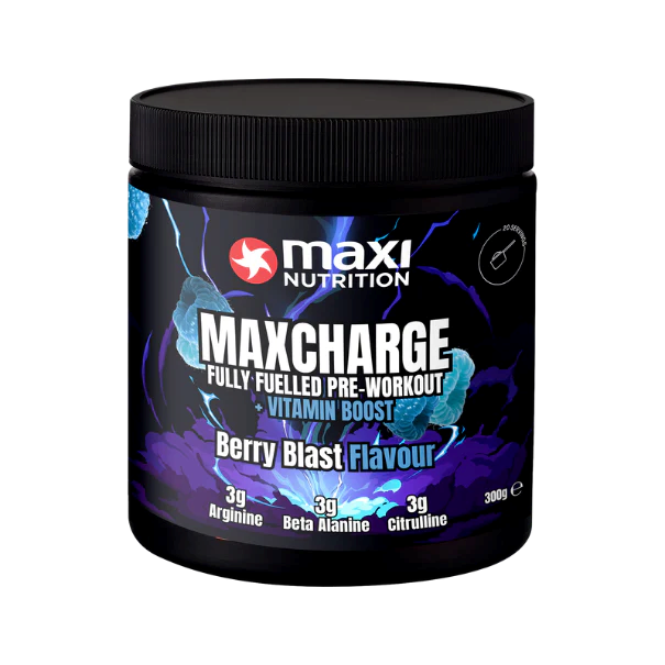 Maxi Nutrition Max Charge Vitamin Boosted Pre-Workout 300g - Berry Blast