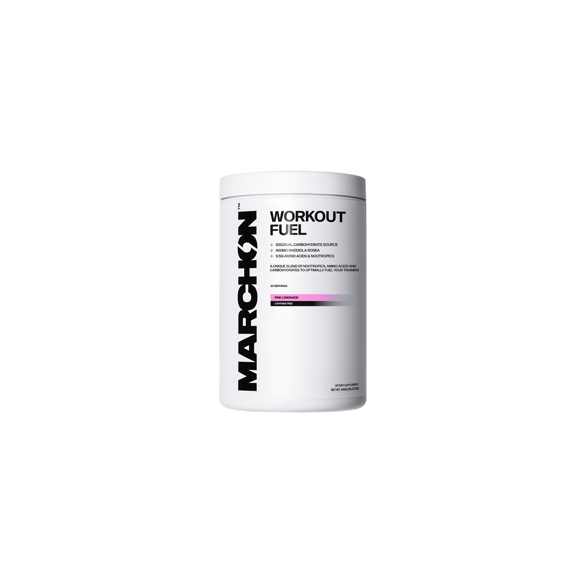 Marchon Supplements Workout Fuel 2.0 With Caffeine 640g - Pink Lemonade