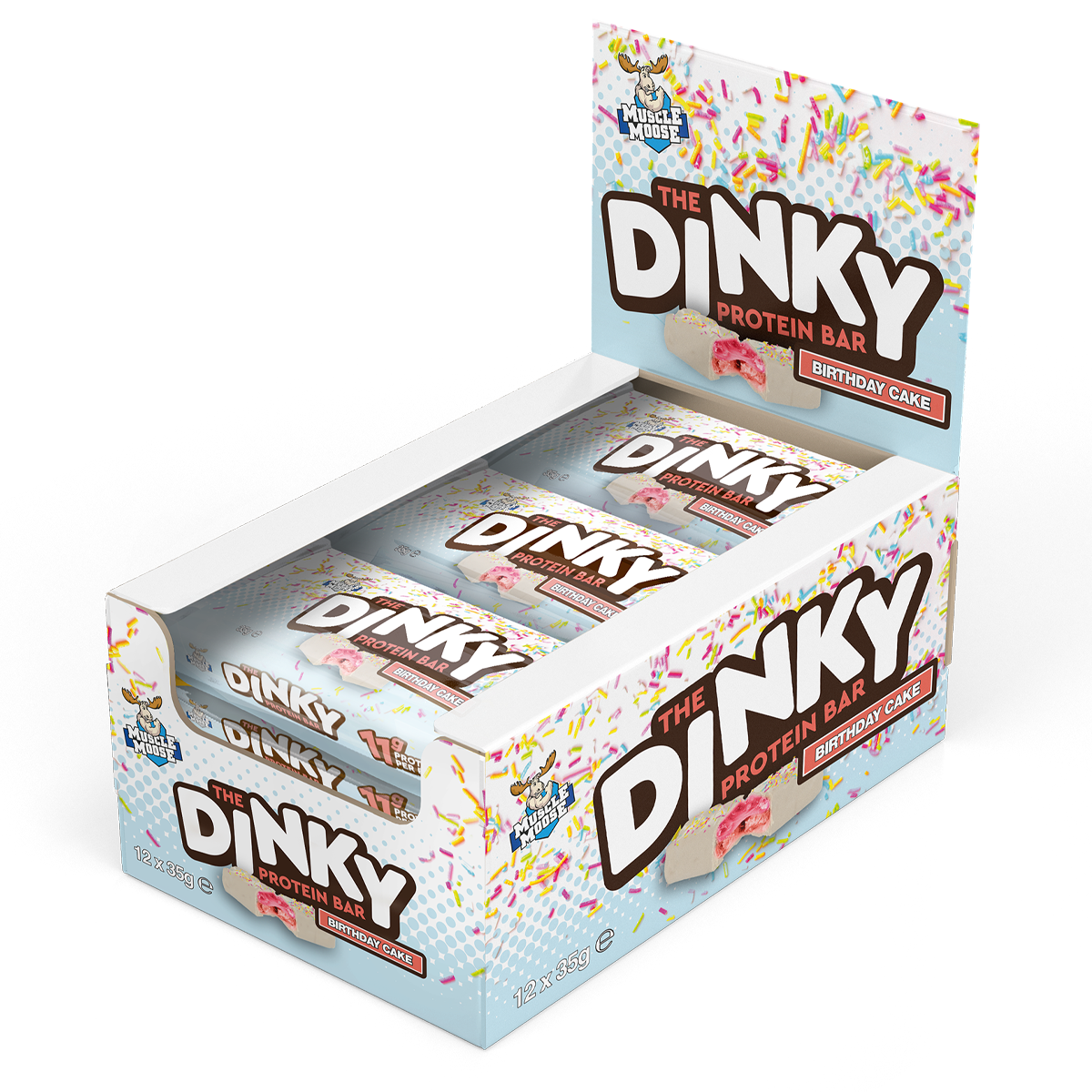 Muscle Moose Dinky Protein Bar 12x35g - White Chocolate Cookie