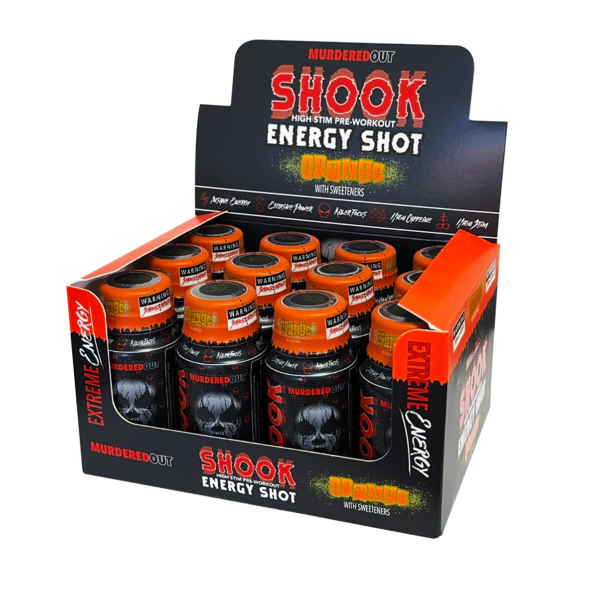Murdered Out Shook Energy Shot 12x60ml - Orange