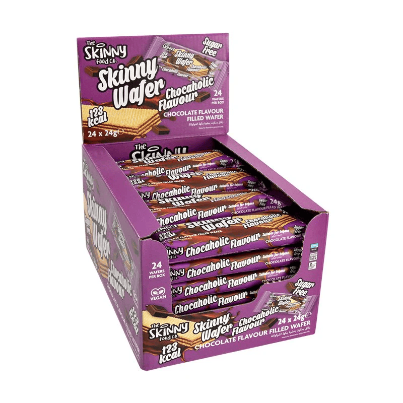 The Skinny Food Co Zero Sugar Wafers - 24x24g / Chocolate