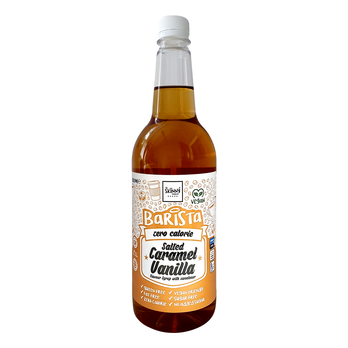 The Skinny Food Co Skinny Barista Zero Calorie Coffee Syrup 1000ml - Salted Caramel Vanilla