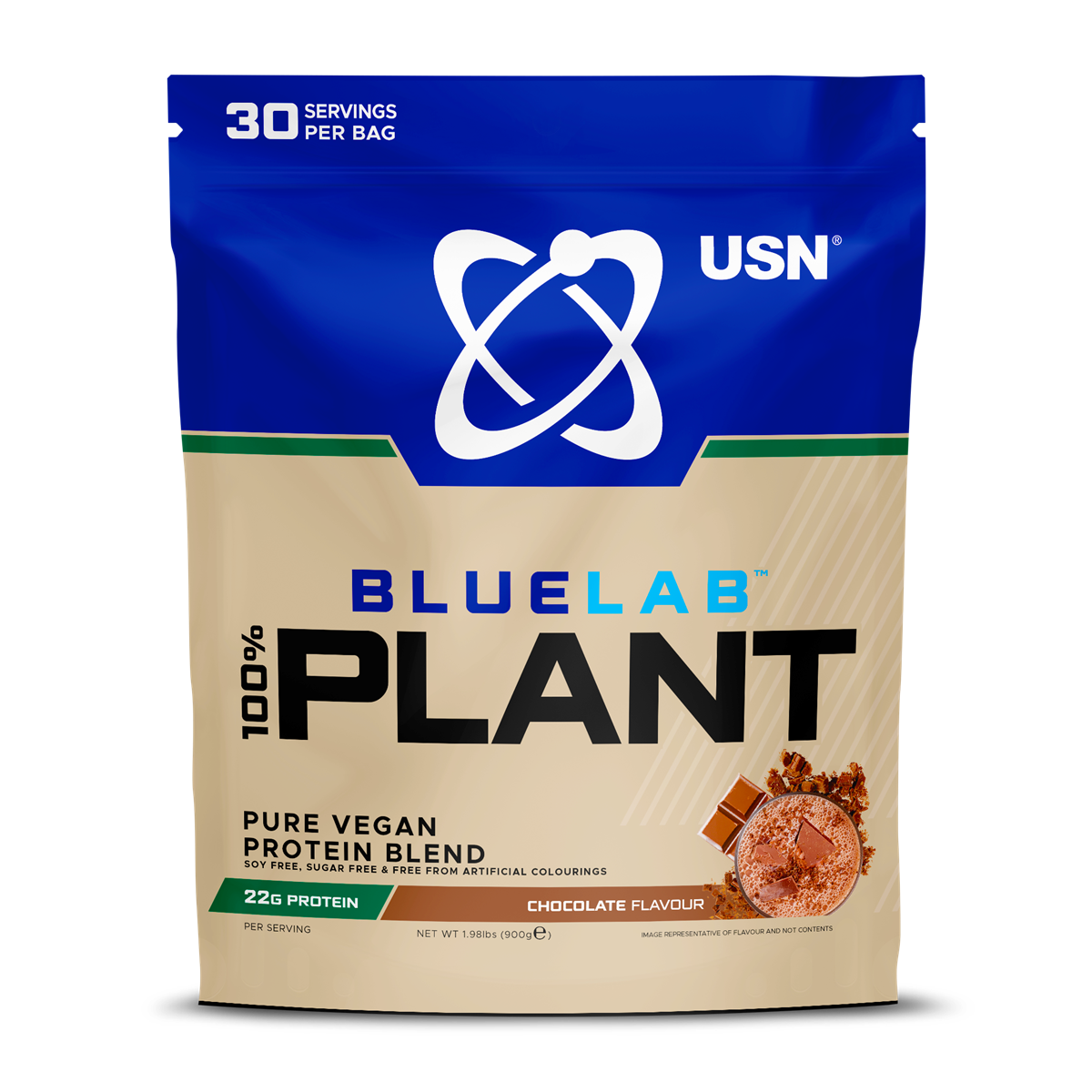 USN 100% Plant Protein 900g - Strawberry