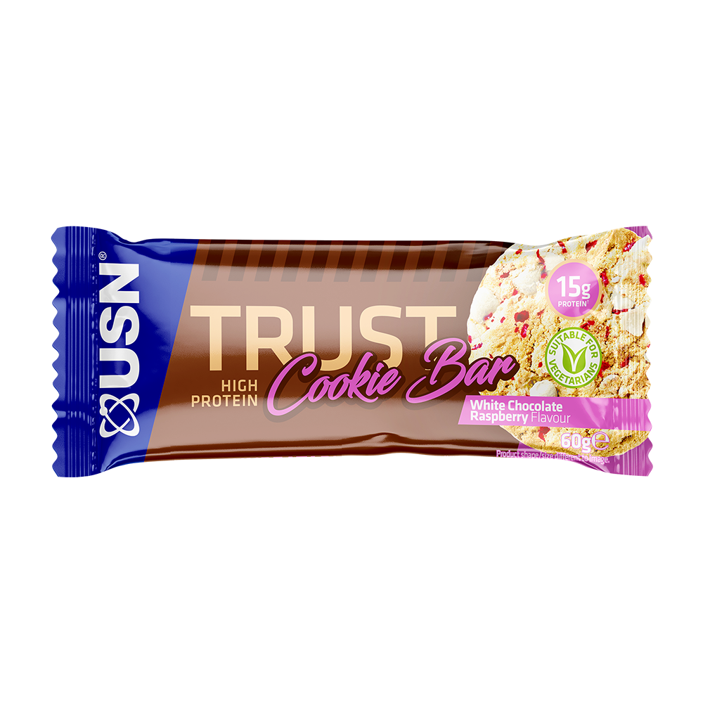 USN Trust Cookie Bar 12x60g - White Chocolate and Raspberry