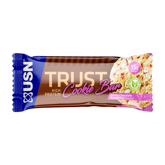 USN Trust Cookie Bar 12x60g - White Chocolate and Raspberry