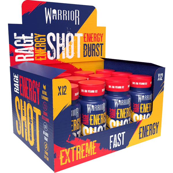 Warrior RAGE Energy Shots 12x60ml - Tropical Sourz